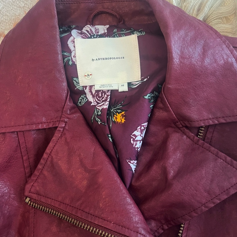 XS Anthro Faux Leather Moto Jacket - Picture 4 of 4